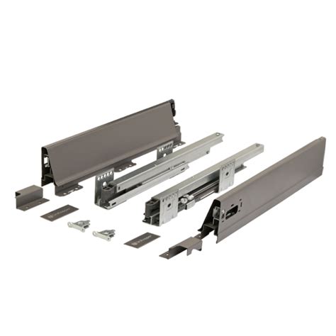 Комплект выдвижного ящика Unihopper Mental box - 2 400 мм. ГРАФИТ без ...