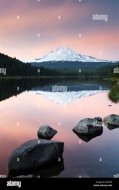 Trillium Lake With Mount Hood Government Camp Oregon United States