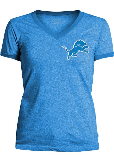 Detroit Lions Womens Ringer T Shirt Lionsblue