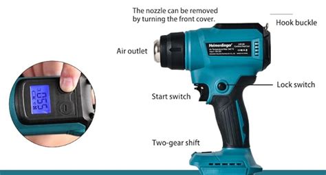 Cordless Heat Gun Compatible With Makita V Battery Max F Heavy Duty Hot Air Gun With