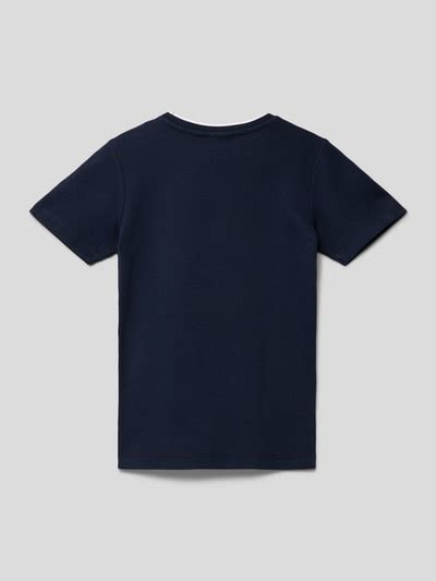 S Oliver RED LABEL T Shirt Aus Baumwolle Mit Strukturmuster Marineblau