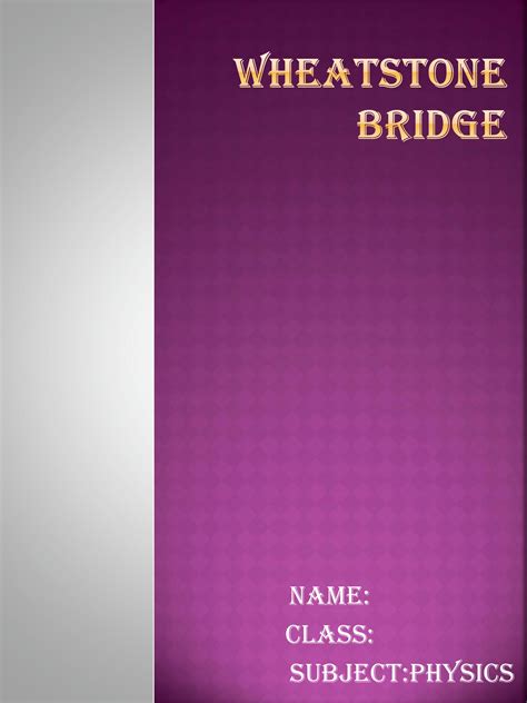 Solution Wheatstone Bridge Class 12 Studypool