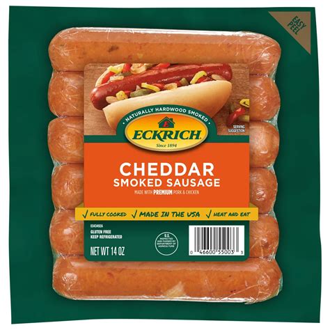 Eckrich Smoked Sausage Links Cheddar Shop Sausage At H E B