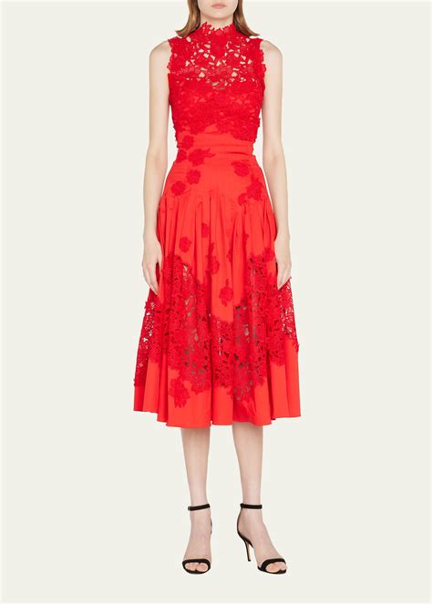 Oscar De La Renta Guipure Lace Midi Dress Bergdorf Goodman