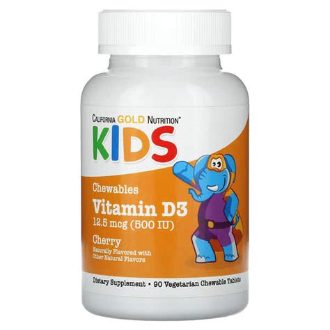 California Gold Nutrition, Chewable Vitamin D3 for Children, Natural ...