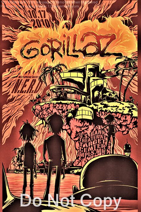 Gorillaz Tour Show Poster 12x18 Ebay