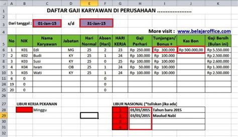 Detail Contoh Database Karyawan Perusahaan Excel Koleksi Nomer