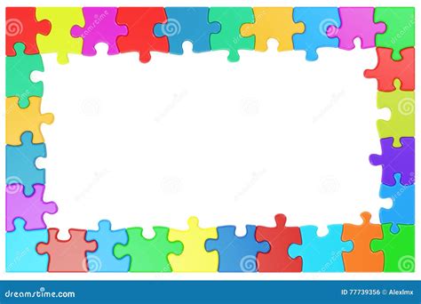 Pagina Dai Pezzi Colorati Di Puzzle Illustrazione Di Stock