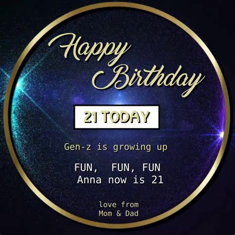 21st Birthday Template Postermywall