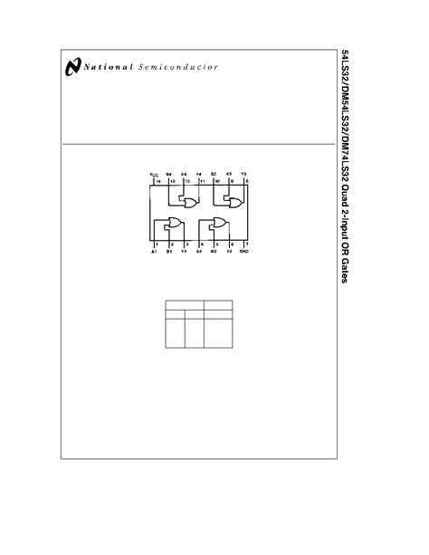 Ls Datasheet Pages Nsc Quad Input Or Gates