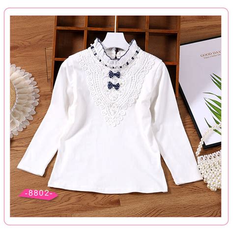 Трикотажная белая блузка | Для девочек. Одежда для школьниц