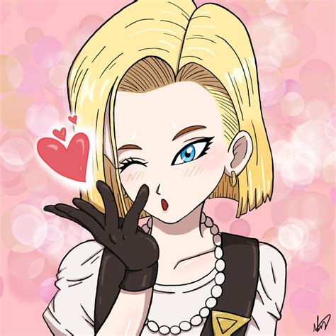 Android 18 Kiss Blown By Nashdnash2007 On Deviantart