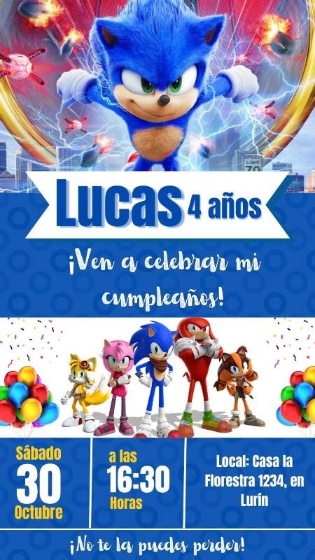 TOP 10 Invitaciones De Sonic GRATIS Video Y Tarjetas