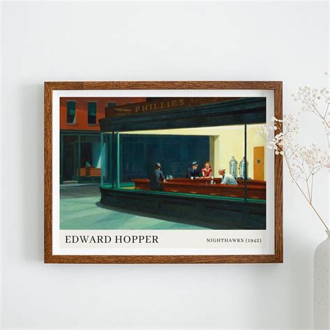 Edward Hopper Nighthawks Poster Exhibition Print Retro Diner Art