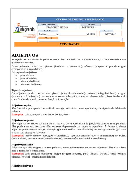 Codigo Bcc Adjetivos 7 Ano - Adjetivos , 7 Ano Portugues Fran (1) | PDF | Adjetivo | Famílias ...