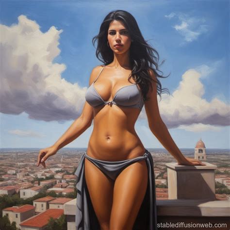 Latina Giantess Oil Painting Stable Diffusion Online