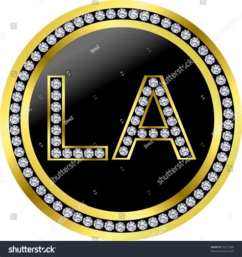 Los Angeles Icon Golden Diamonds Vector Stock Vector Royalty Free