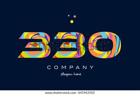 330 Number Digit Numeral Logo Colored Stock Vector (Royalty Free ...