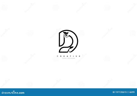 Stylized Linear Curve Flourishes Monogram H Logo Royalty Free Cartoon