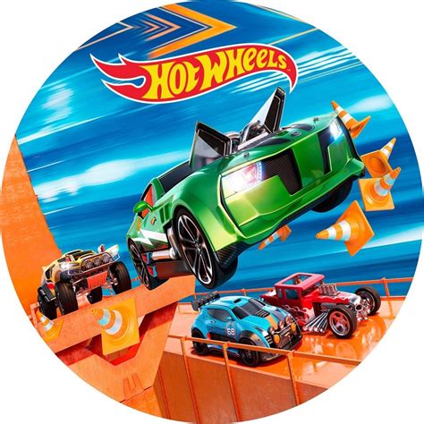 Painel de Festa Redondo Tema Hot Wheels em Tecido C elástico Veste Fácil Shopee Brasil