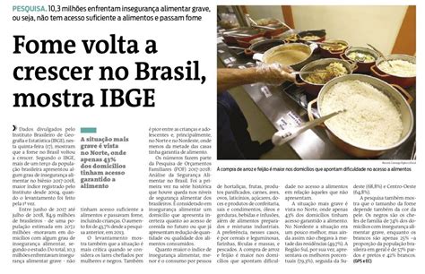 Fome volta a crescer no Brasil, mostra IBGE – SOPESP