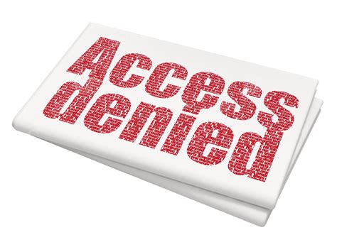 Access Denied Protection Concept Displayed On A Blank White Denied