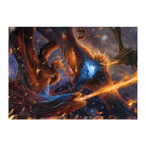 Postcard Of Ice And Fire Dragon Fight Alchemy Art