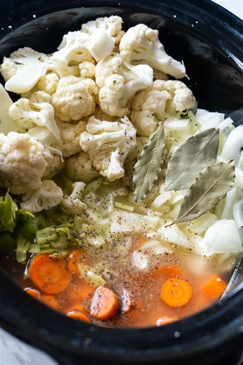 Slow Cooker Cauliflower Soup - Brooklyn Farm Girl