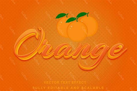 Orange Fruit 3d Font Font Style Effect Fichier Vecteur Premium