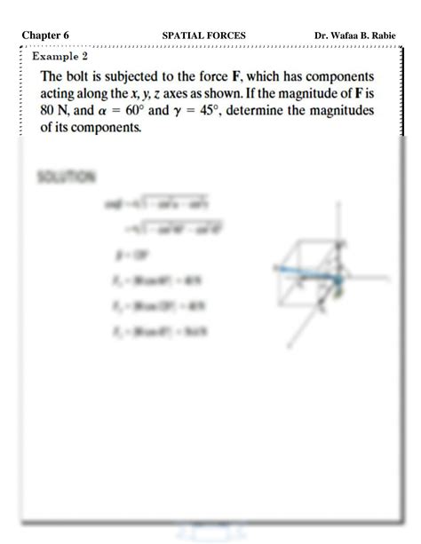 SOLUTION: Spatial forces - Studypool