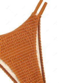 37 OFF 2024 ZAFUL Maillot De Bain Bikini Plissé Croisé à Armature En