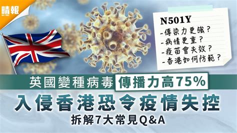 新冠肺炎｜英國變種病毒n501y傳播力高75 入侵香港恐令疫情失控【拆解7大常見qanda】 晴報 健康 生活健康 D201221