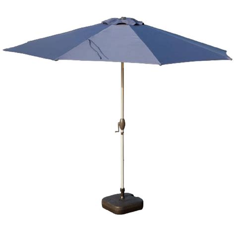 Misopily 10 Ft Aluminum Market Tilt Patio Umbrella In Navy Blue Finish