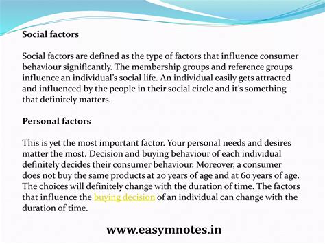 Factors influencing consumer behaviour | PPTX