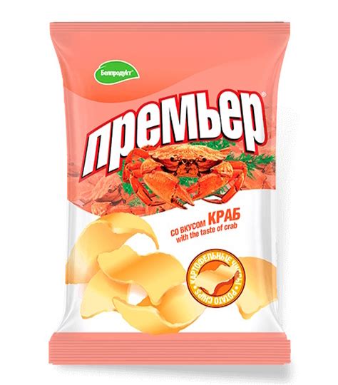 Чипсы "Премьер" 70г. Краб Белпродукт - купить не дорого в Москве