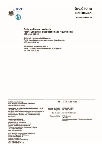 oveonorm en   safety  laser products part