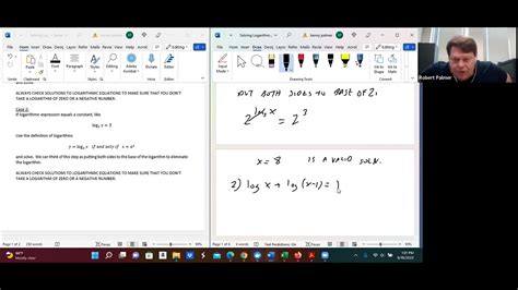 Solving Logarithmic Equations Youtube