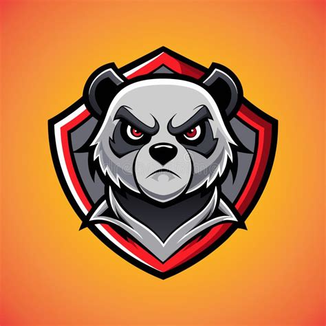 Panda Face Logo Angry Panda Head Shield Mascot Emblem Sport Team