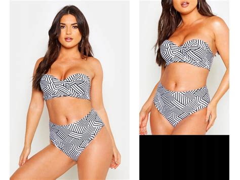 Boohoo BIKINI STRÓJ KĄPIELOWY WZÓR ABC XS 34 13044425609 oficjalne archiwum Allegro