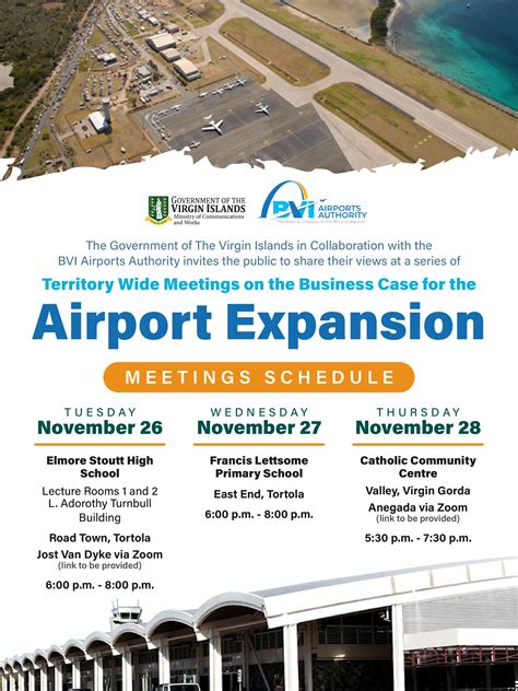 Airport Expansion Meeting Schedule | Government of the Virgin Islands