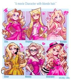 6 Movie Characters With Blonde Hair Cute Drawings Character Art Pretty Art