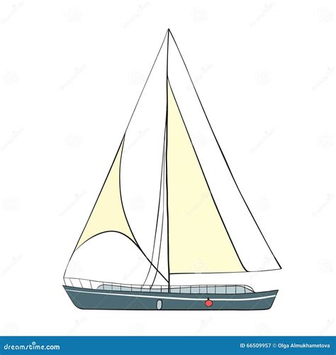 Boat With Sails Stock Vector Illustration Of Sail Vector 66509957
