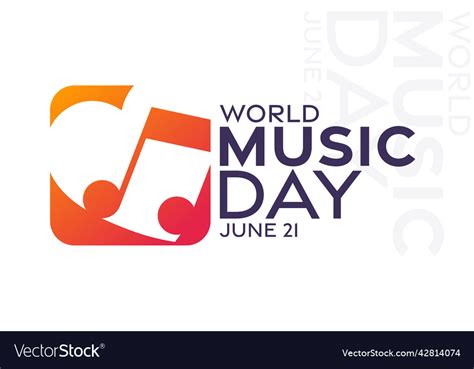 World music day june 21 Royalty Free Vector Image