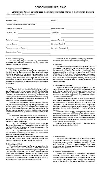 Free Condo Lease Agreement Template 2021 Updated Cocosign