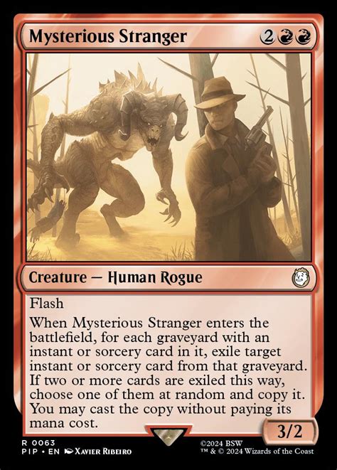 Mysterious Stranger Universes Beyond Fallout Foil Commander Card