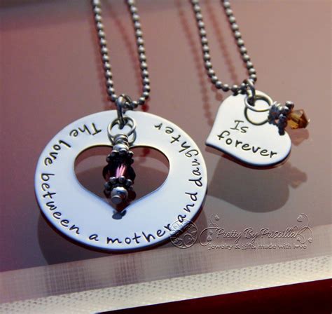 Mother Daughter Necklace Set Mother Daughter Jewelry The Love Etsy