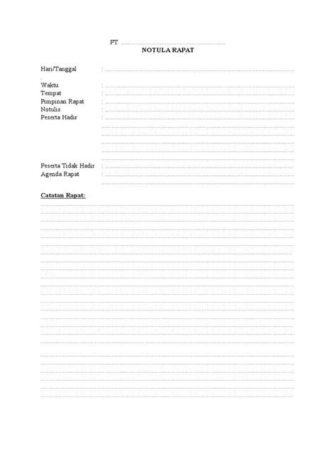 Format Notula Rapat Pdf