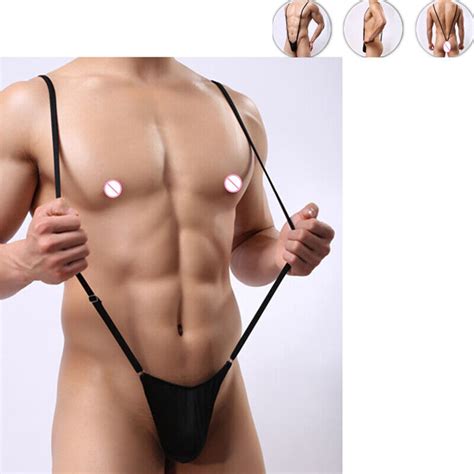 Mens Pouch Mankini Bikini Thong Adjustable Jockstrap Sexy T Back Underwear Ebay