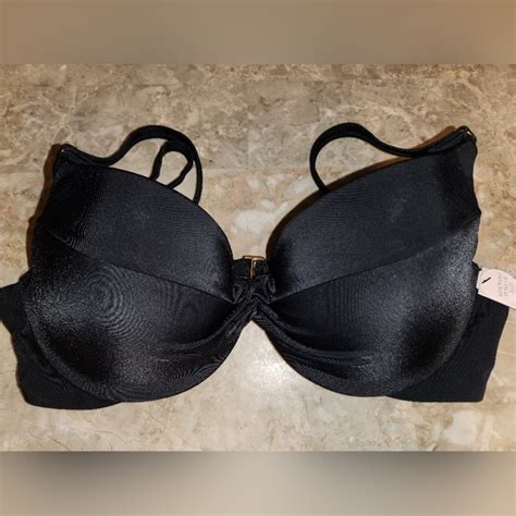 Victoria S Secret Swim 4dd Vs Swim Twist Removable Push Up Bikini Top Black Poshmark