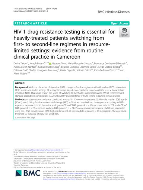 Pdf Hiv Drug Resistance Testing Is Essential For Heavily Treated